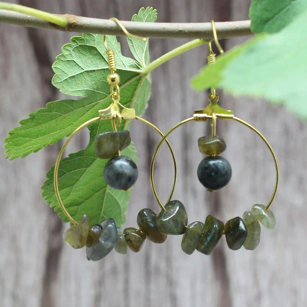 Natural Crystal Stone Drop Earrings - Image 8
