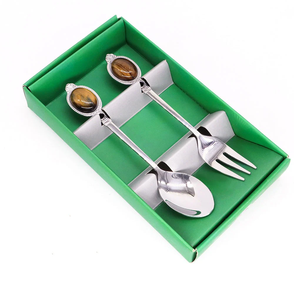 Natural Gemstone Dessert Tableware Set - Image 2