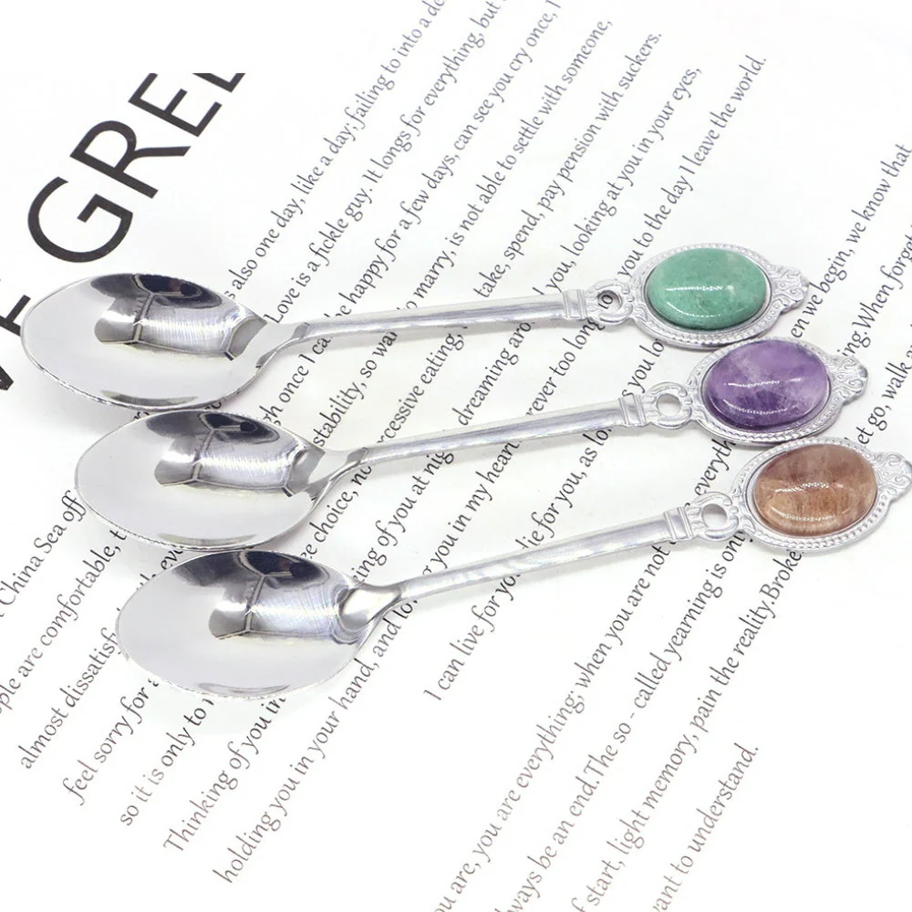 Natural Gemstone Dessert Tableware Set - Image 4