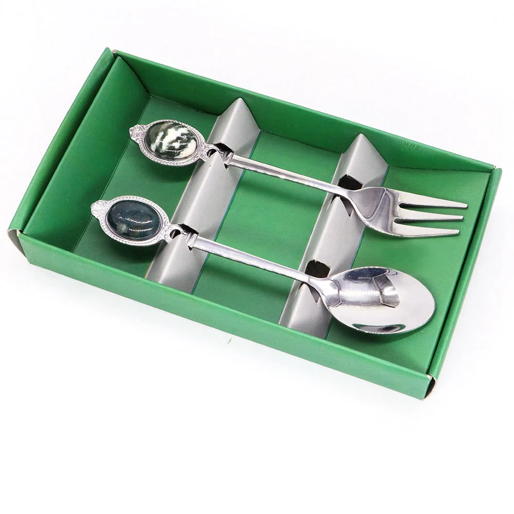 Natural Gemstone Dessert Tableware Set - Image 5