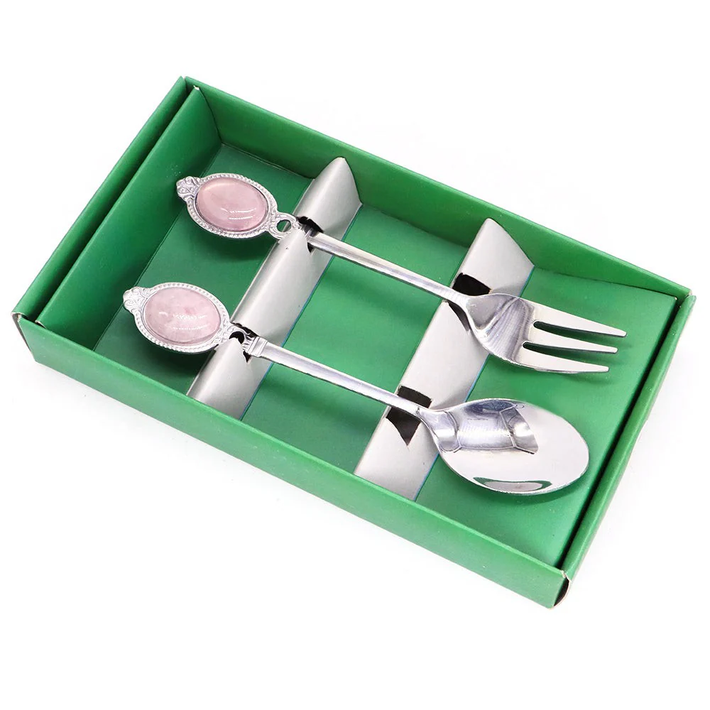 Natural Gemstone Dessert Tableware Set - Image 7