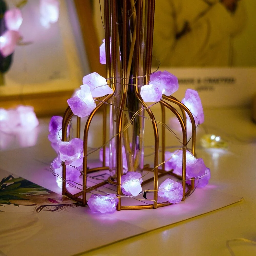 Natural Gemstone Festive String Light Decoration - Image 2