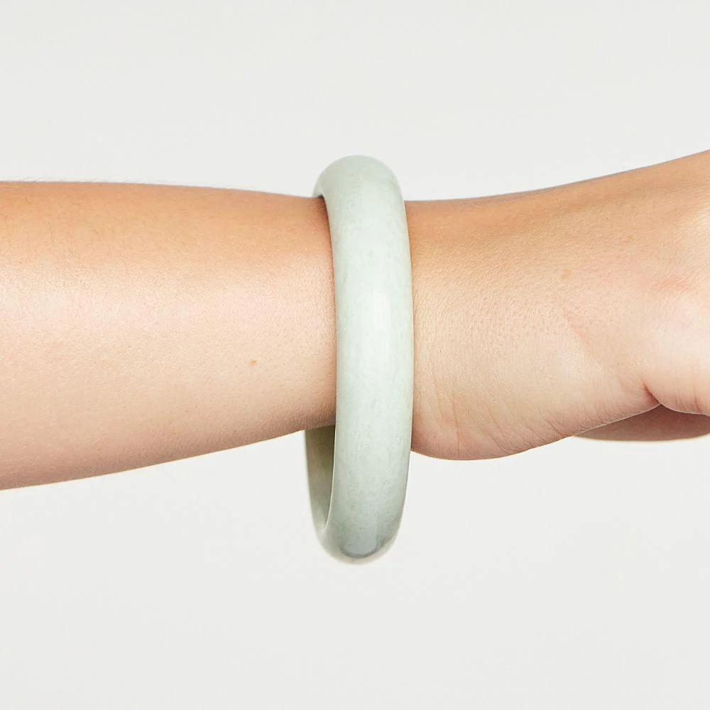Natural Green Jade Bangle - Image 4