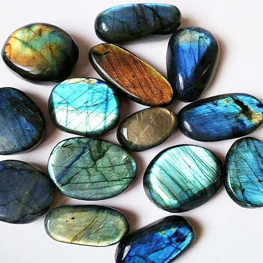 Natural Labradorite Palm Stone - Image 7