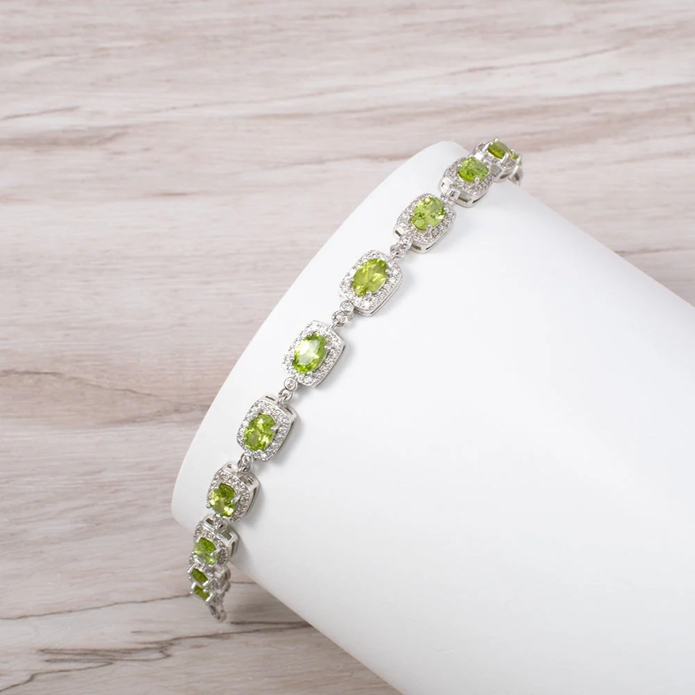 Natural Peridot Stone Bracelet - Image 3