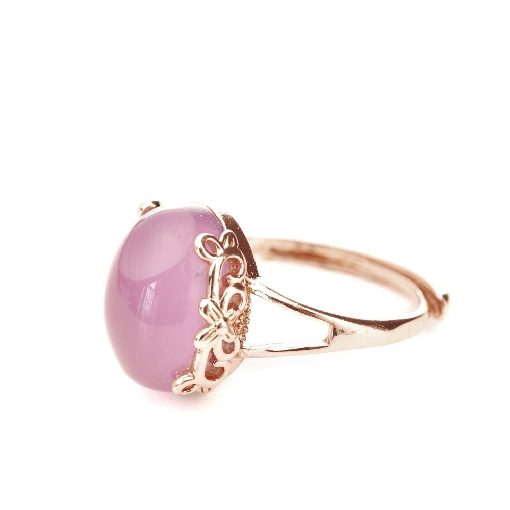Natural Rose Quartz Silver Ring - Image 4