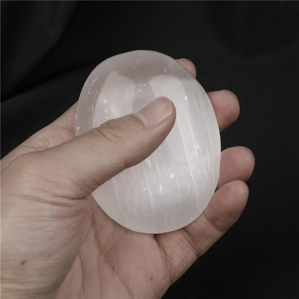 Natural Selenite Palm Stone - Image 2