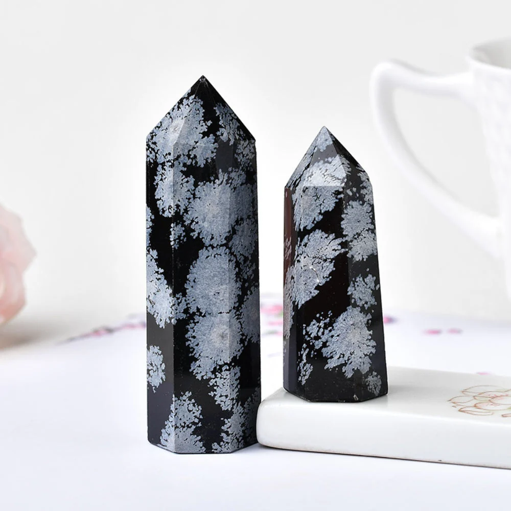 Natural Snowflake Obsidian Crystal Point - Image 2