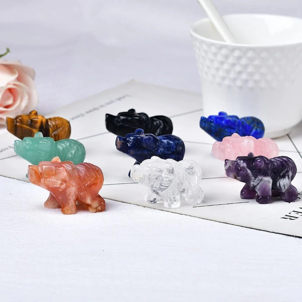 Natural Stone Bear Figurine - Image 2