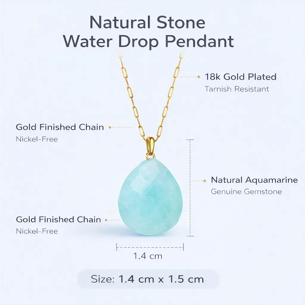Natural Stone Water Drop Pendant — Embrace Serenity and Strength - Image 12