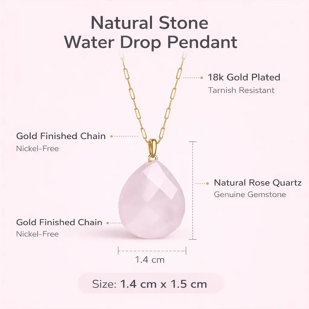Natural Stone Water Drop Pendant — Embrace Serenity and Strength - Image 4