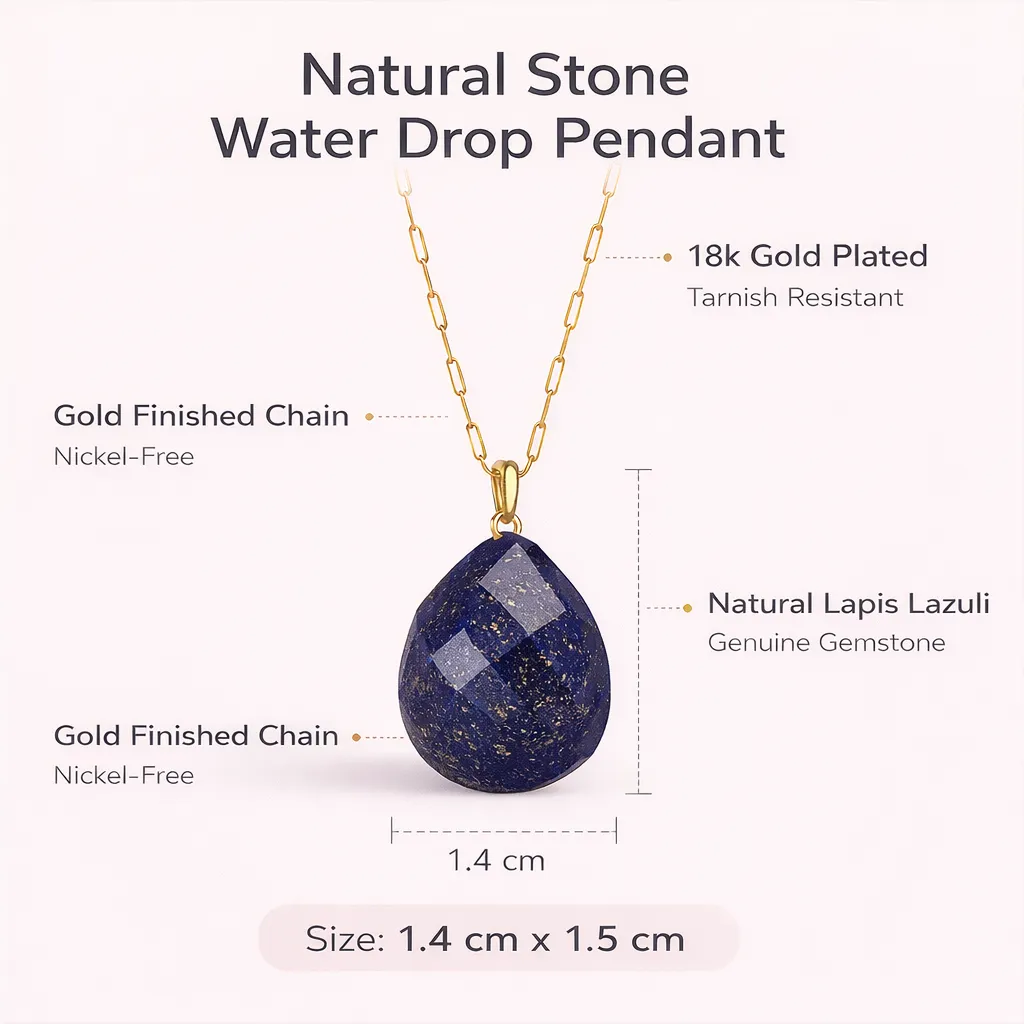 Natural Stone Water Drop Pendant — Embrace Serenity and Strength - Image 8