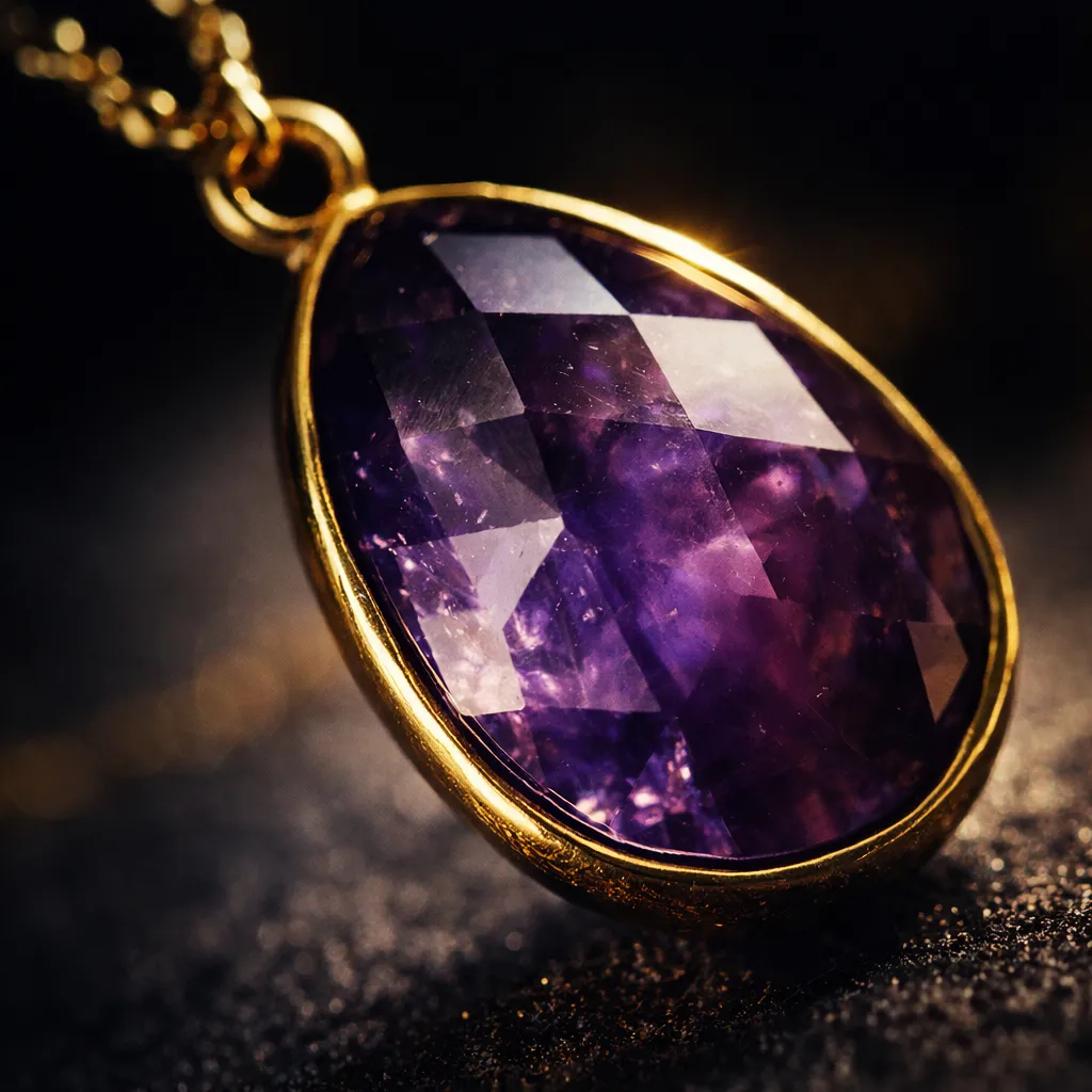 Natural Stone Wrapped Faceted Water Drop Pendant β Capture the Essence of Healing Energy - Image 2