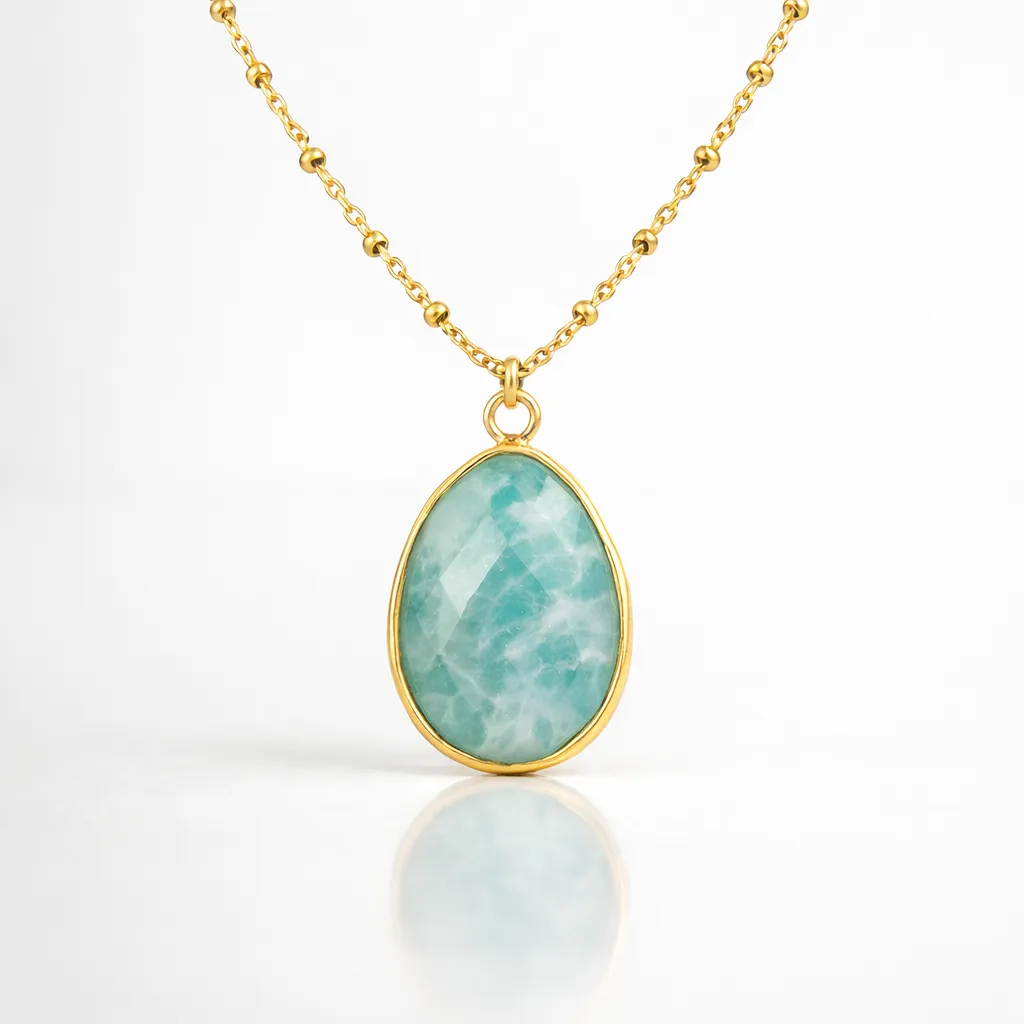 Natural Stone Wrapped Faceted Water Drop Pendant β Capture the Essence of Healing Energy - Image 5