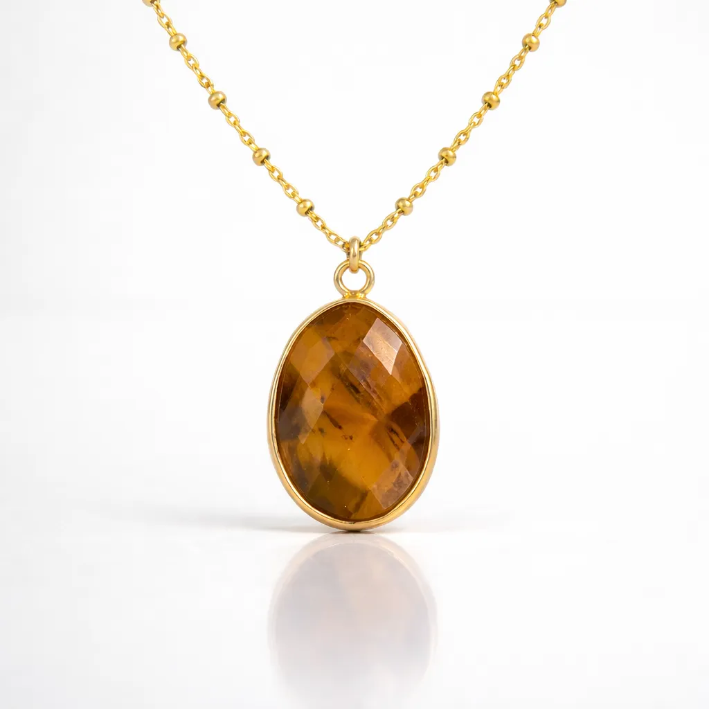 Natural Stone Wrapped Faceted Water Drop Pendant β Capture the Essence of Healing Energy - Image 8
