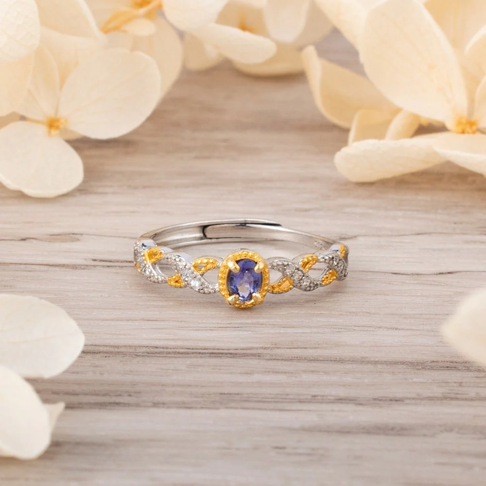 Natural Tanzanite Crystal Ring - Image 2