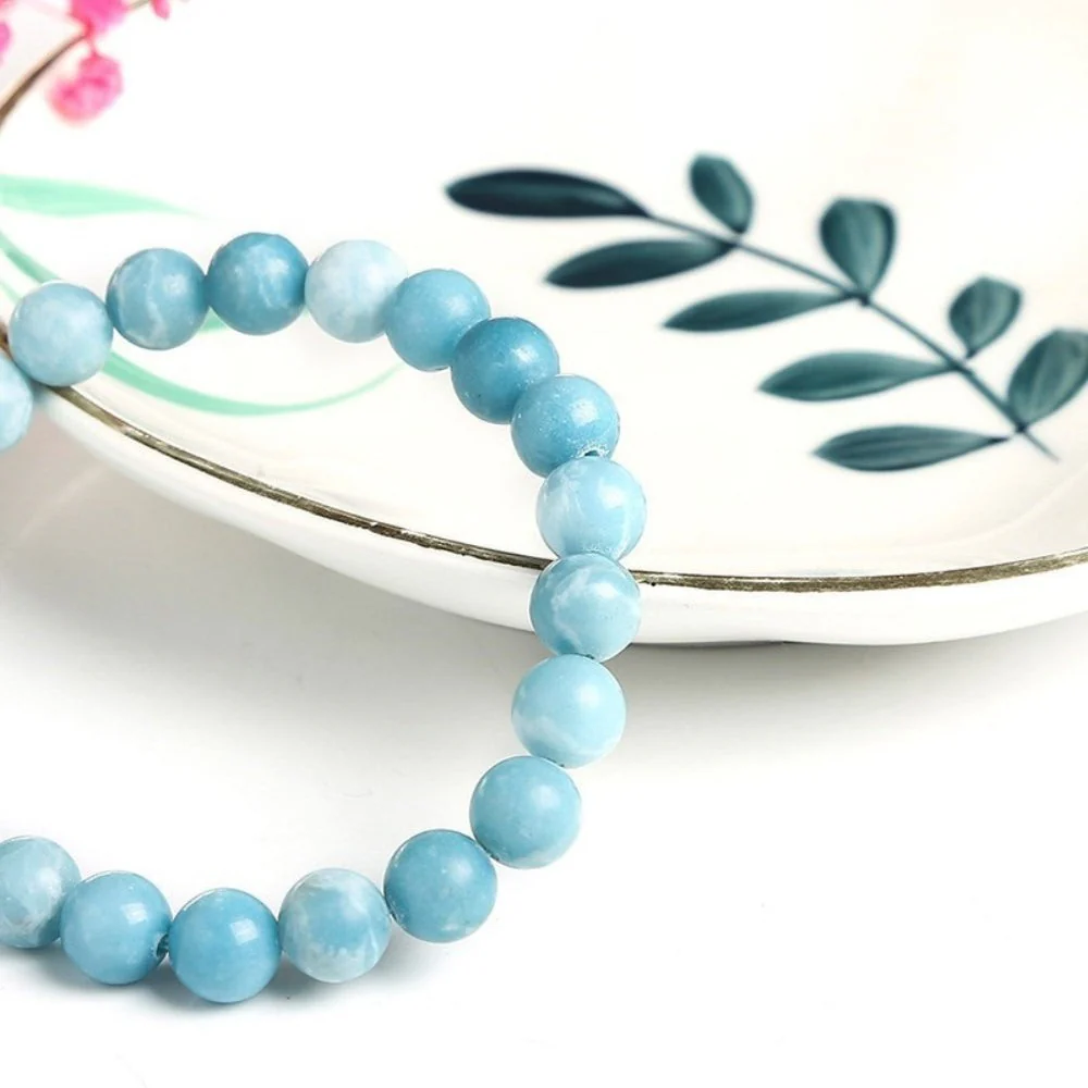 Oceanic Blue Larimar Bead Bracelet - Image 2