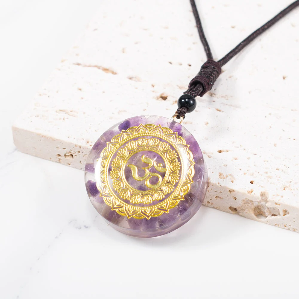 Amethyst Talisman with Om & Orgone Energy - Clear Emotional & Mental Clutter - Image 4