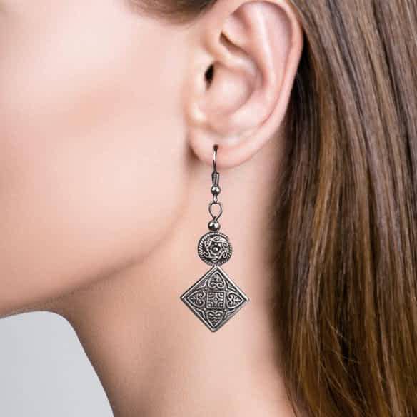 Oriental Dangle Earrings - Image 4