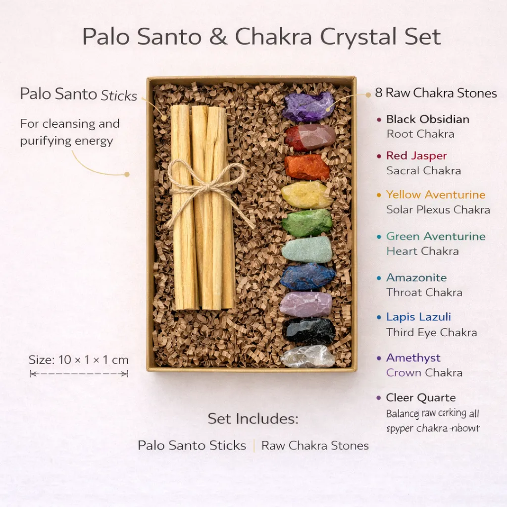 Palo Santo & Chakra Crystal Set — Energy Cleansing & Spiritual Harmony - Image 4