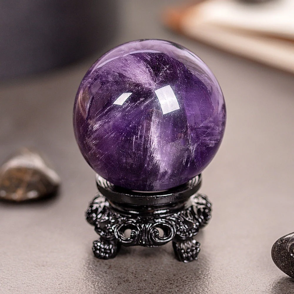 Polished Amethyst Crystal Ball - Image 2