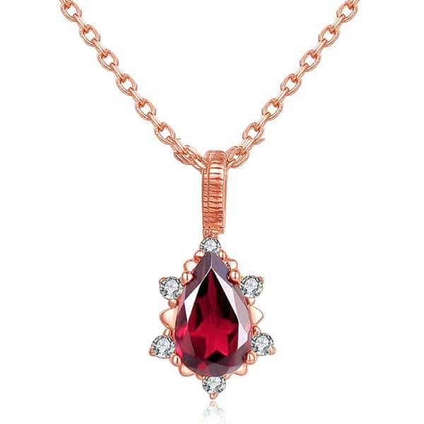 Precious Garnet Teardrop Necklace - Image 3