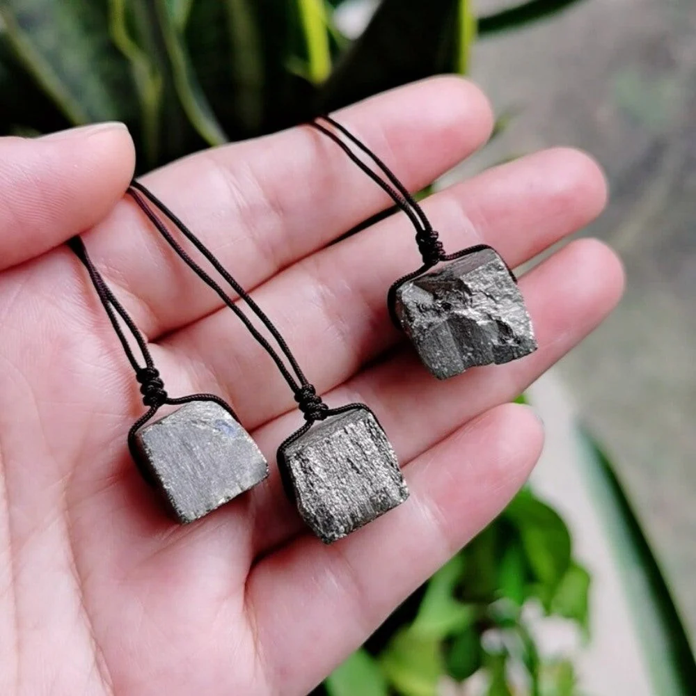 Pyrite Crystal Necklace Pendant - Image 2