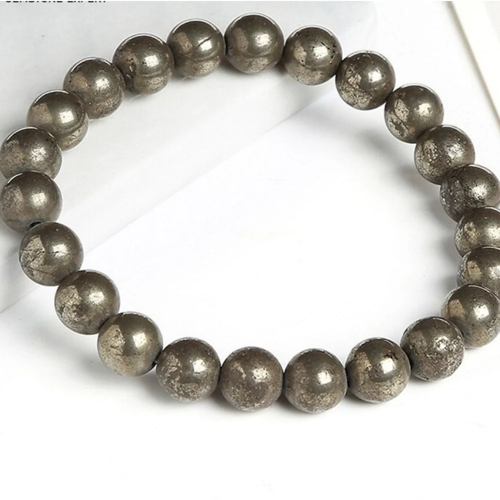 Pyrite Stone Bead Bracelet - Image 2