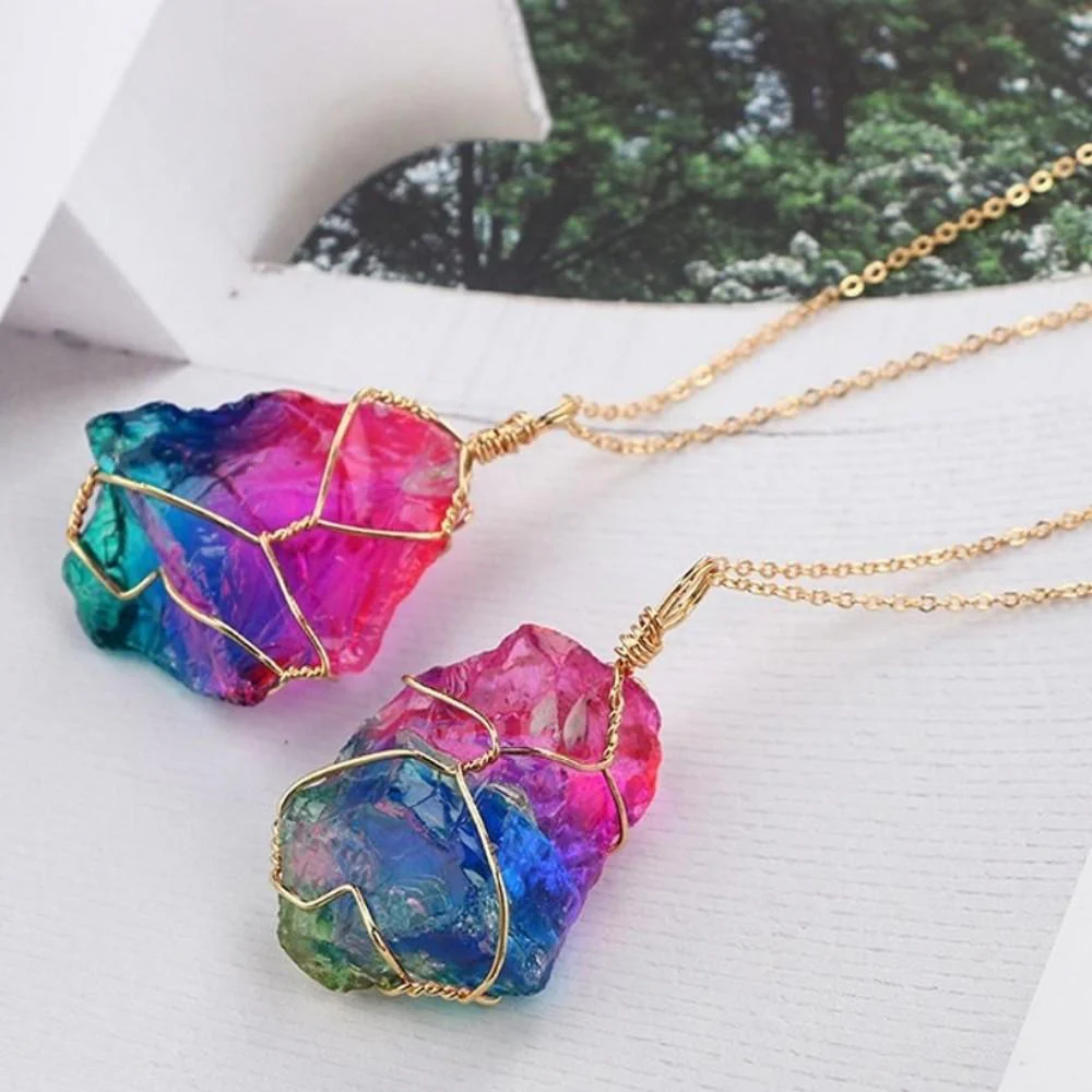 Rainbow Aura Quartz Necklace - Image 5