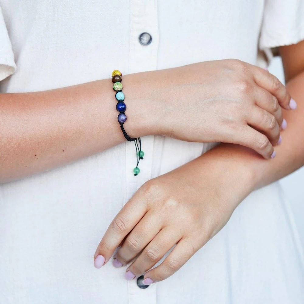 Rainbow Chakra Bead Bracelet - Image 3