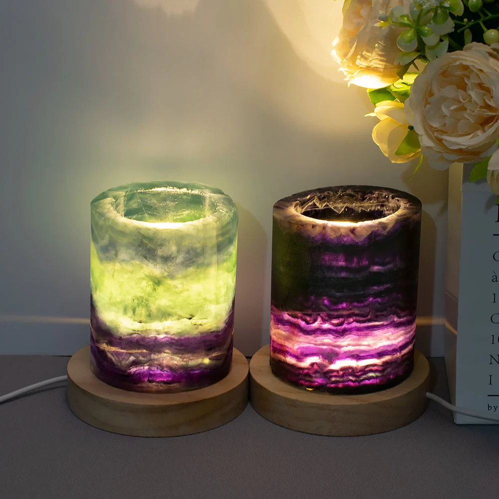 Rainbow Fluorite Crystal Light Lamp - Image 7