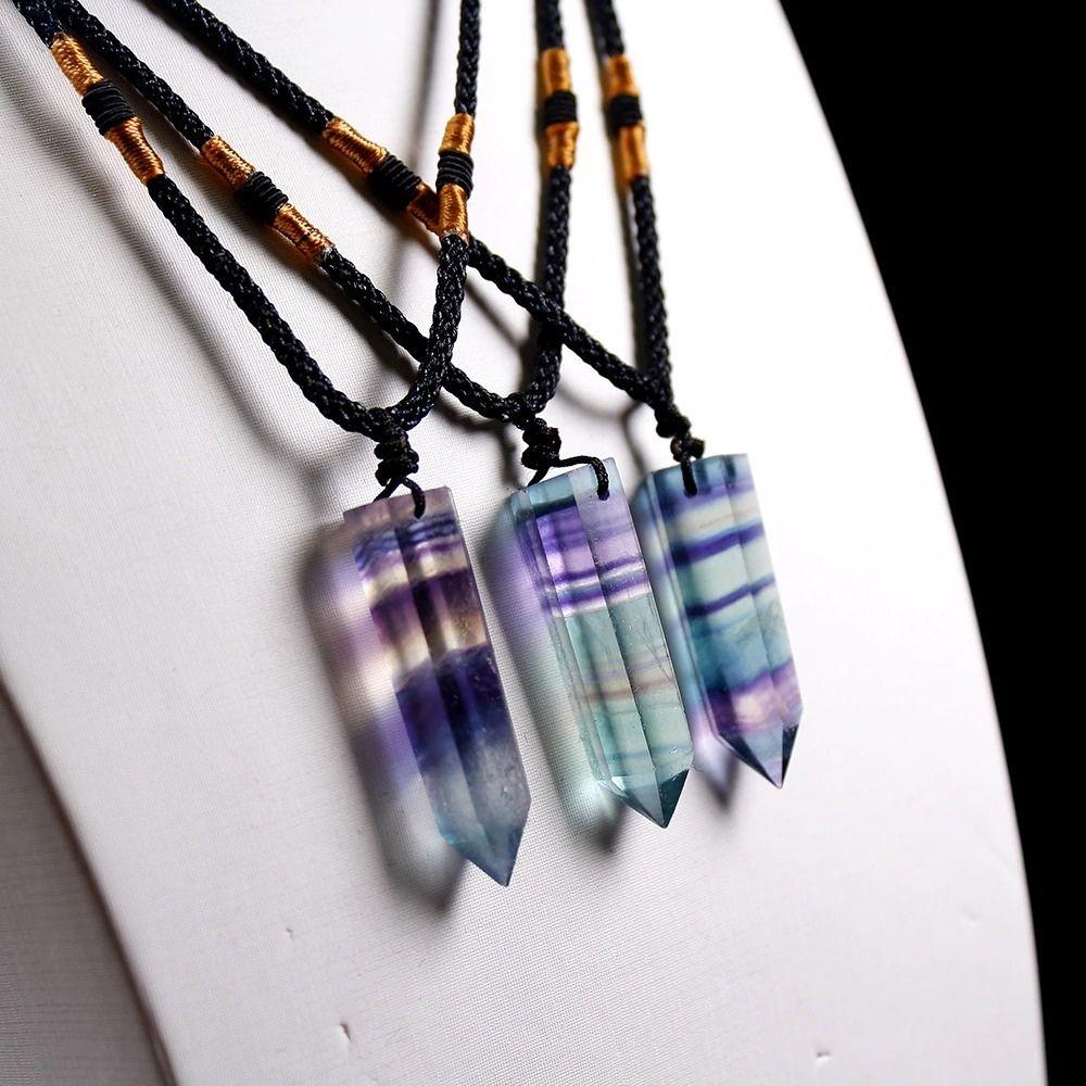 Rainbow Fluorite Crystal Necklace - Image 4