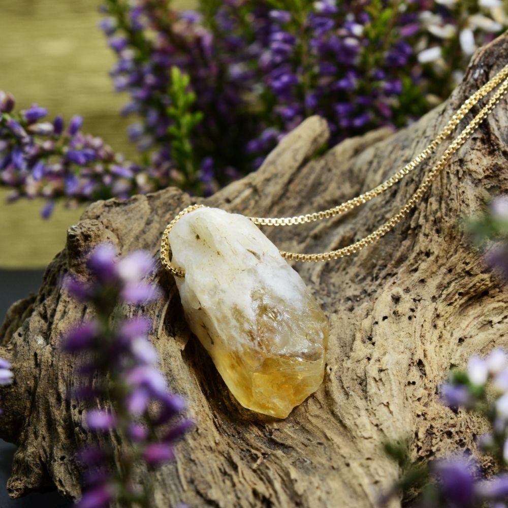 Raw Citrine Crystal Pendant Necklace - Image 5