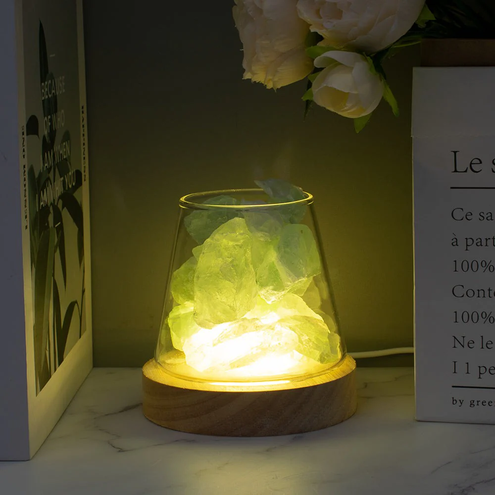 Raw Gemstone Essential Oil Diffuser With Light - Image 6