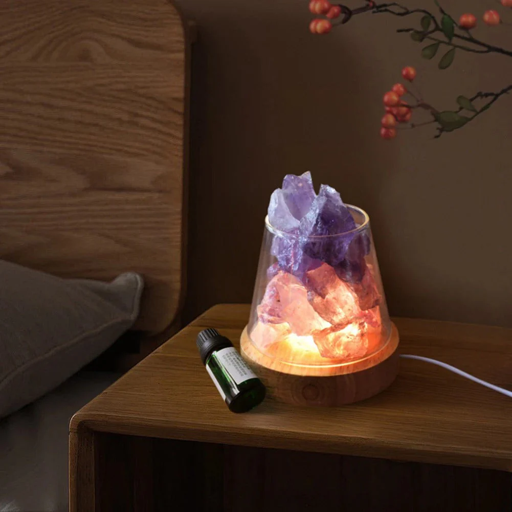Raw Gemstone Essential Oil Diffuser With Light - Image 9