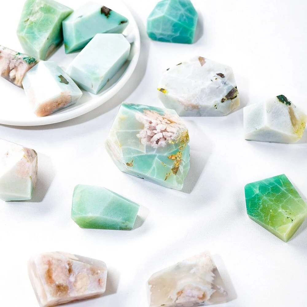 Raw Green Flower Agate Stone - Image 6