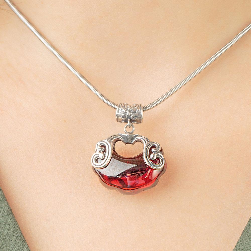 Red Heart Garnet Necklace - Image 3