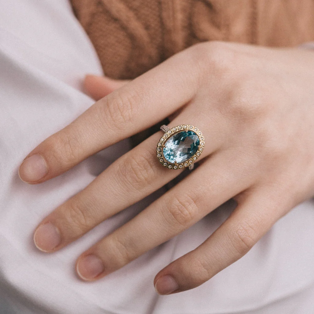 Royal Blue Topaz Crystal Ring - Image 5