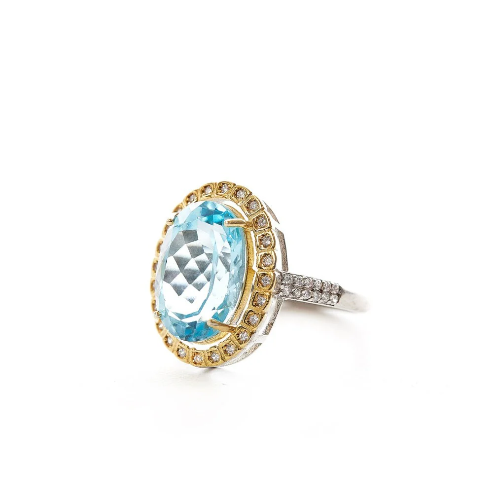 Royal Blue Topaz Crystal Ring - Image 7