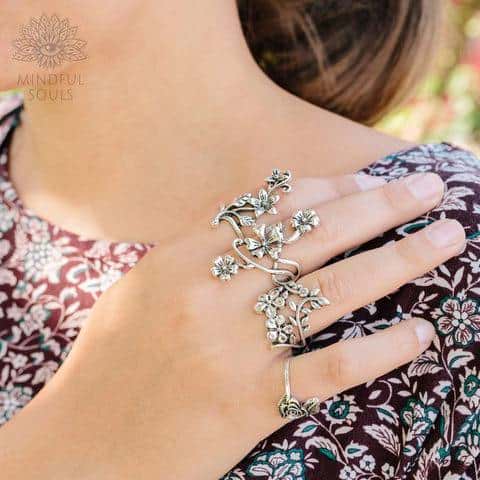 Sacred Blooming Flowers Ring Set - Image 9