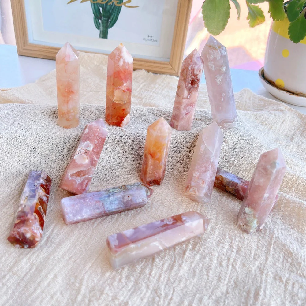 Sakura Flower Agate Crystal Point - Image 3