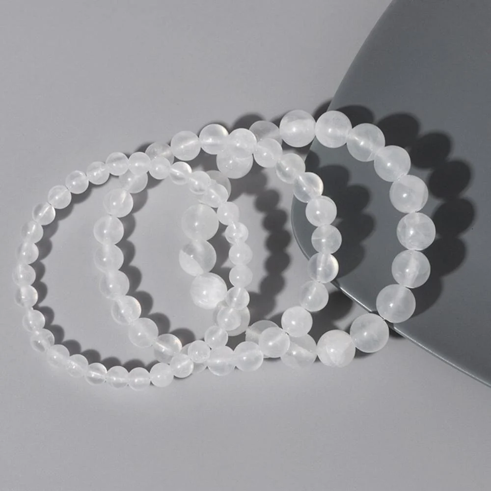 Selenite Crystal Bead Bracelet - Image 3