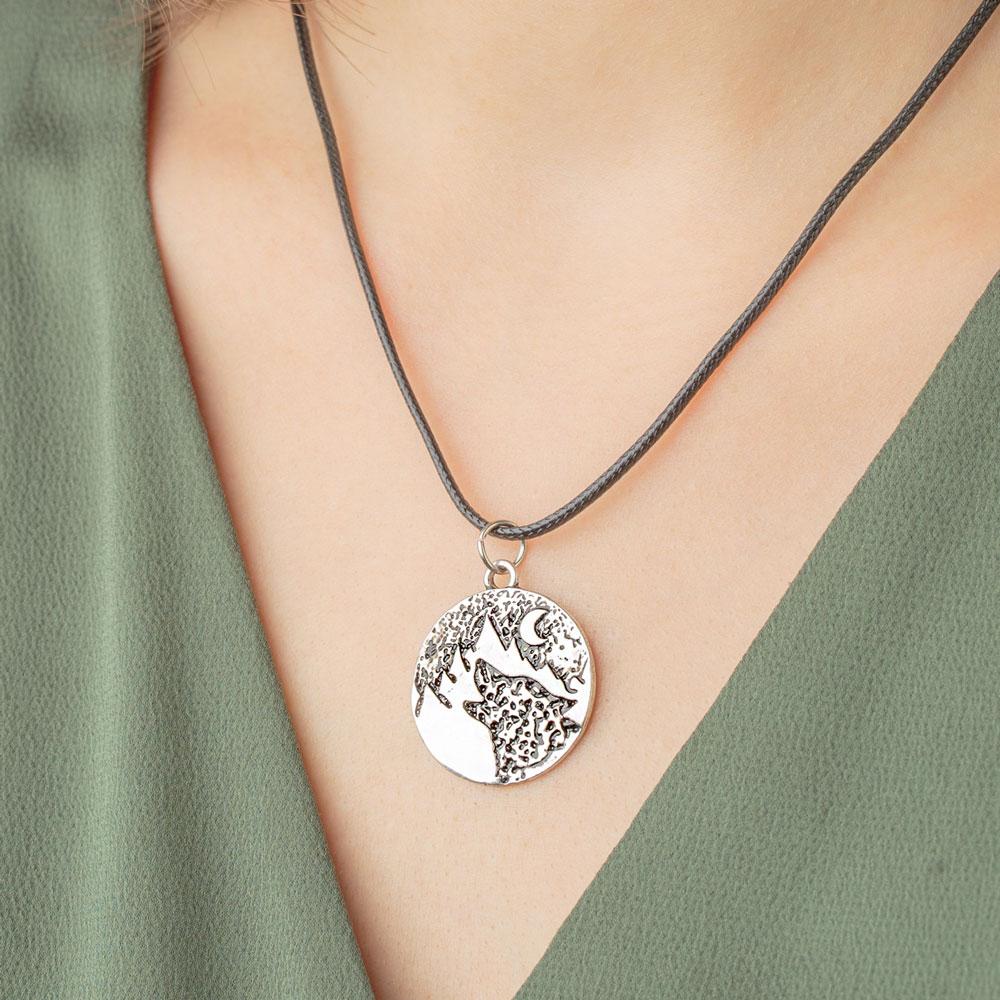 Silver Plated Wolf Necklace - Image 2