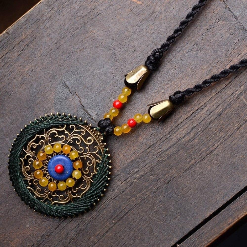 Spiritual Handmade Braided Copper Talisman Necklace - Image 5