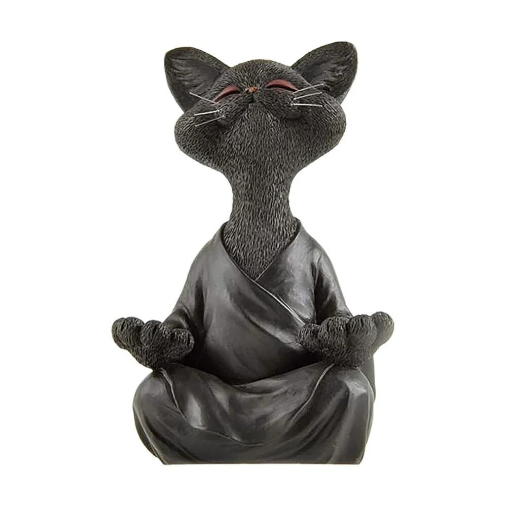 Zen Cat Meditation Statue - Image 3
