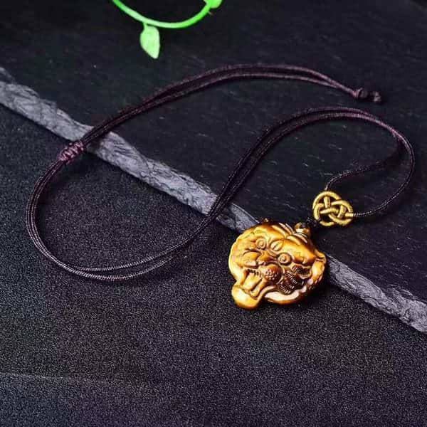 Tiger-Shaped Tiger's Eye Crystal Power Necklace - Image 7