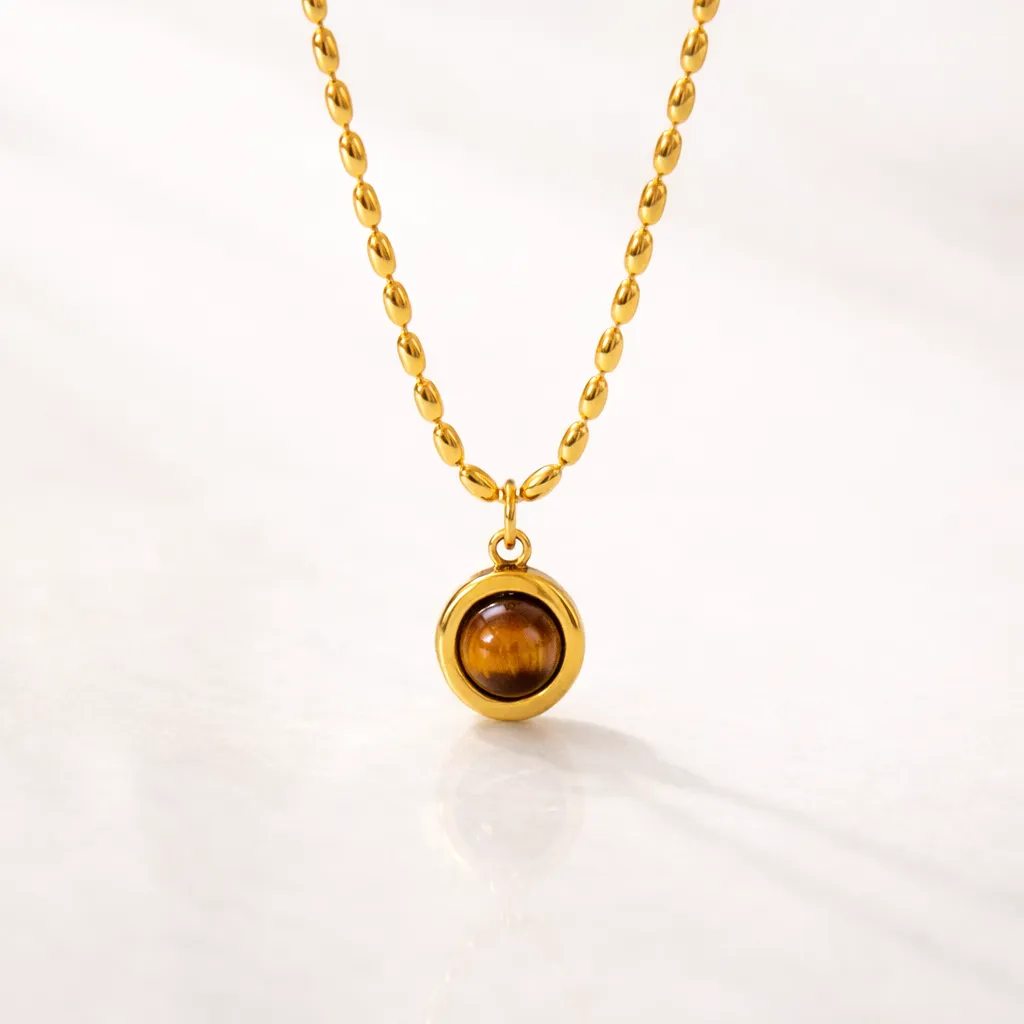 Tiger's Eye Gold-Plated Pendant Necklace — Grounding & Empowering Energy - Image 8