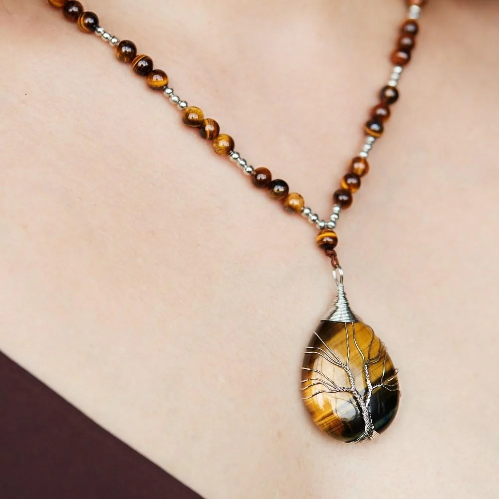Tree of Life Bead Mala Necklace - Image 2