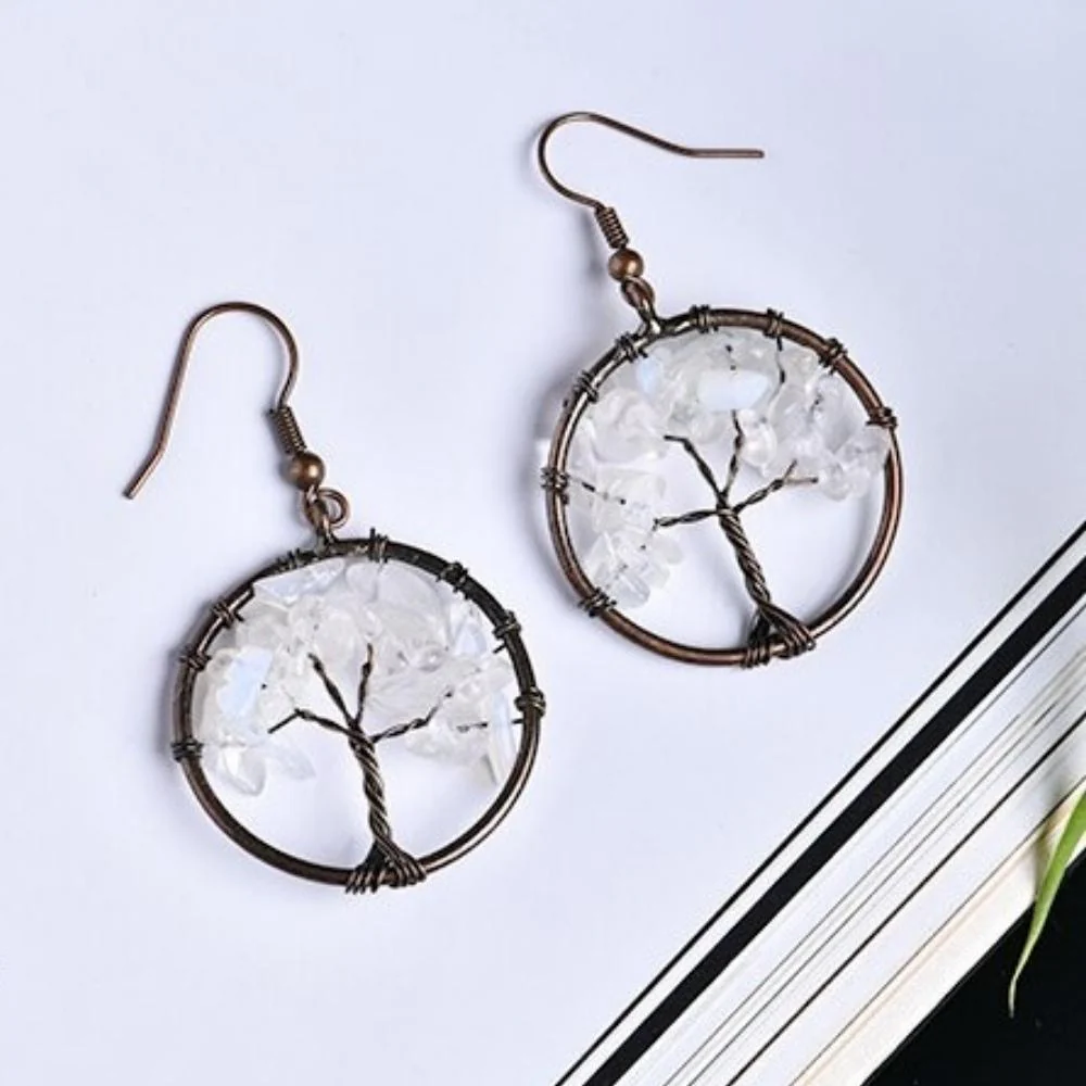 Tree of Life Wire Crystal Earrings - Image 10