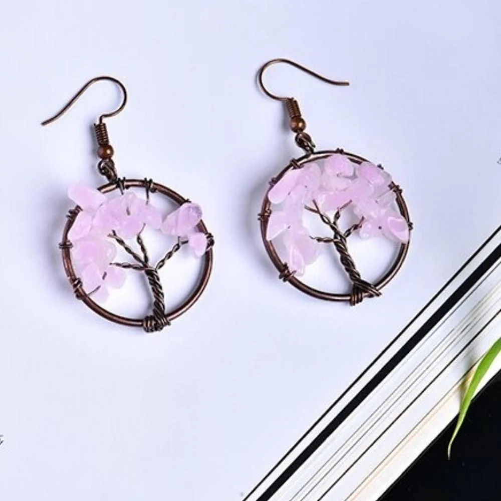 Tree of Life Wire Crystal Earrings - Image 7